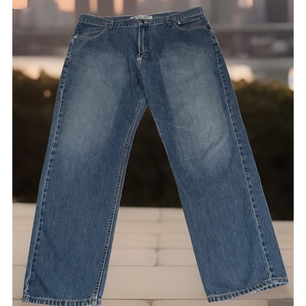 Harley Davidson Jeans Mens 42x32 Straight Blue Denim Fade Motorcycle Traditional